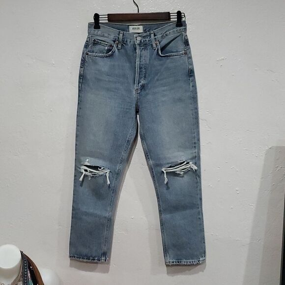 Agolde Riley Jeans in Light Wash Size 26 or 2 - Picture 4 of 16